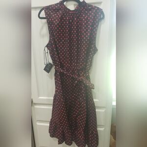 NWT Polka Dot Sleeveless Dress - Red and Black